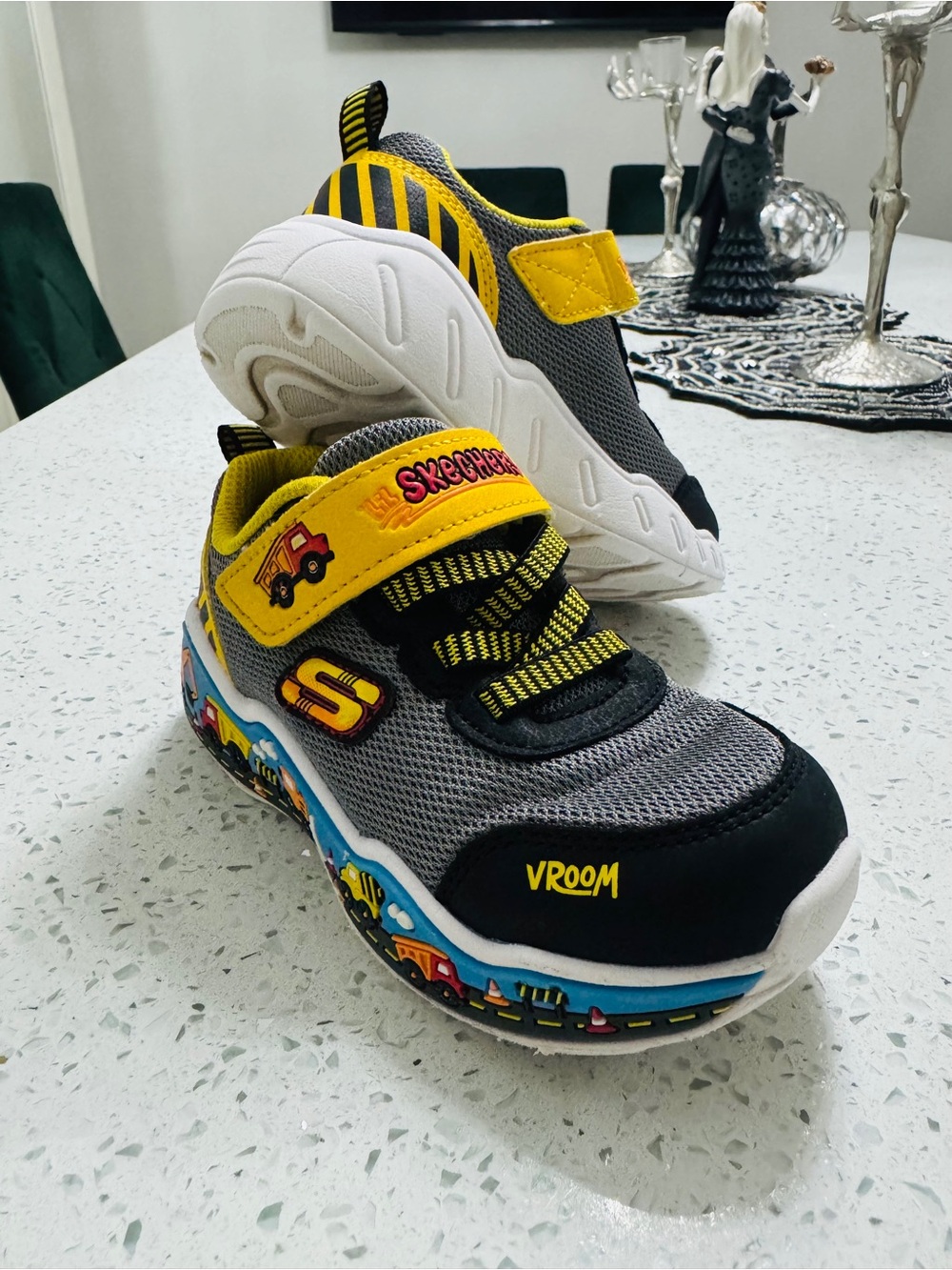 Skechers Kids Gray & Yellow Construction 🚧 Sneakers